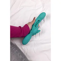 Вібратор Loveline Flapping G-Spot Butterfly 25.7 см бірюзовий - мініатюра 8