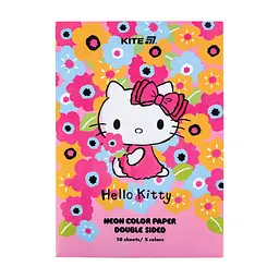 Кольоровий папір Kite А4 неоновий Hello Kitty (10 аркушів/ 5 кольорів) (HK24-252-1)