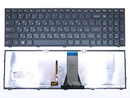 Клавіатура для LENOVO IdeaPad G50, G50-30, G50-45, G50-70, G70, G70-70, G70-80, Z50-70, Z50-75, Z70-80 (RU Black, Чорна рамка з підсвічуванням)