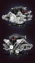 Конструктор двигун V12 Aston Martin Valkyrie акумуляторний конструктор двигуна внутрішнього згорання з додатком, дитячий конструктор для дітей і дорослих, 689 деталей - мініатюра 4
