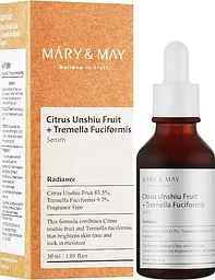 Сироватка з екстрактом зеленого мандарина та грибами тремелла Mary & May Citrus Unshiu + Tremella Fuciformis Serum 30 мл - мініатюра 2