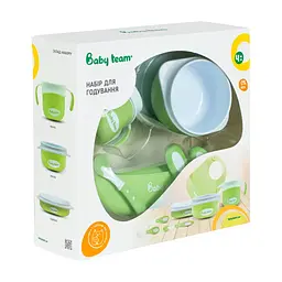 Набор детской посуды Baby Team 7 предметов бело-зелёный (6090_зелений) - миниатюра 5