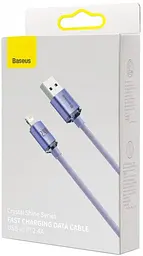 Кабель Baseus Crystal Shine Series Fast Charging Cable USB to Lightning 2.4A 1.2m CAJY000005 Purple - мініатюра 2