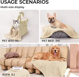 Ковдра для тварин Derby Calming Blankets Fluffy Premium Fleece Бежевий 105х165 см - мініатюра 3