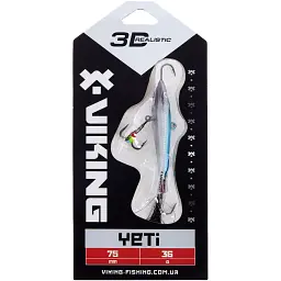 Балансир Viking Fishing Yeti Ice Jig 75mm 36.0g #3 Light Blue Glam - мініатюра 2