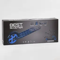 Самокат Best Scooter 85х16х36 см Чорно-зелений 000231515 - мініатюра 2