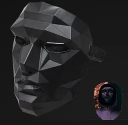 Декоративна маска для косплею у стилі low-poly чорна (SQM02)
