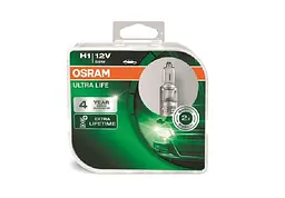 Комплект галогенових ламп OSRAM 64150ULT UltraLife H1 12V 55W P14.5S 10X2 HardDuopet - мініатюра 2
