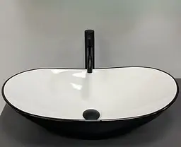 Умивальник VBI Turin black white накладний VBI-011513, Чорний матовий - мініатюра 5