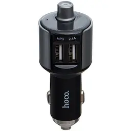 АЗП FM модулятор Hoco E19 (2USB 2.4А) Чорний / Сірий