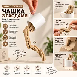 Чашка-антистрес зі сходами 3D 2681824 6.5х6 см біла - мініатюра 2