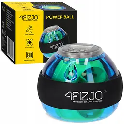 Тренажер для кисті та зап'ятстя 4FIZJO Power Ball гіроскопічний Blue/Yellow (P-5905973402224) - мініатюра 1