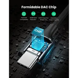 Перехідник Ugreen USB-C to 3.5mm M/F 0.10m AV161 (80154) - мініатюра 3