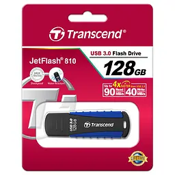 Флеш-накопичувач Transcend USB3.0 128GB JetFlash 810 Blue (TS128GJF810) - мініатюра 2