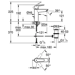 Змішувач для раковини Grohe QuickFix Start M-Size 23455002, Хром - мініатюра 2