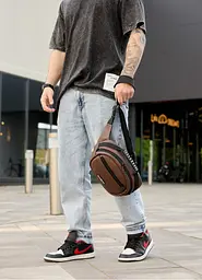 Сумка через плече бананка Sambag Flex шоколад 30 × 17 × 10 см (85351020m) - мініатюра 5