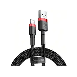 Кабель Baseus Cafule Lightning 2m/2,4A (CALKLF-CG1) Black-Grey - мініатюра 3