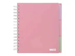 Зошит на спіралі BUROMAX PASTEL B5 120 арк. у клітинку пластикова обкладинка рожева