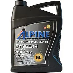 Олива трансмісійна синтетична Alpine Syngear 75W-90 API GL-4/GL-5 5 л