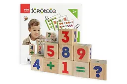 Кубики дерев'яні 900736 "Математика" 9 дет. в коробці 18x18x5 см. IGROTECO