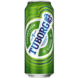 Упаковка пива Tuborg Green світле 4.6% 12 л (0.5 л 24 шт.) з/б - мініатюра 2