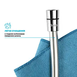 Шланг для душу 200см DROP SH-H200-SP силіконовий - Подвійний Анти-Твіст, сірий металік - мініатюра 5