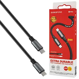 Кабель BOROFONE BX82 60W Type-C to Type-C черный (6974443386257)