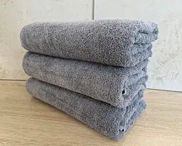 Набір турецьких махрових однотонних рушників Gulcan 3 штуки 70х140 сірий Grey щільність 480 г/м2 петля 16/1
