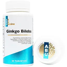 Гінкго Білоба All be Ukraine Ginkgo Biloba 60 таблеток (ABU-01044) - мініатюра 4