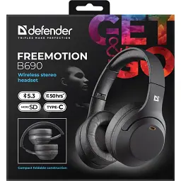 Гарнітура Defender FreeMotion B690 Bluetooth+35мм Black - мініатюра 7