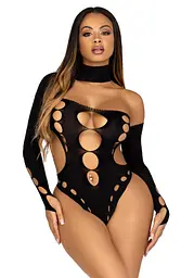 Боді Leg Avenue Seamless thong back bodysuit Black One Size - мініатюра 4