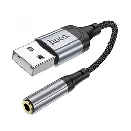 Аудiокабель HOCO LS36 Fresh external sound card USB to 3. 5 чорний - мініатюра 3