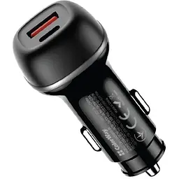 Зарядний пристрій ColorWay USB-C PD65W + USB QC3.0 car adapter (CW-CHA068PD-BK)