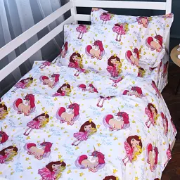 Простирадло Mirson на резинці Kids Time 17-0704 Принцеса та Єдиноріг 80х160 см бязь різнобарвне (2200010502879) - мініатюра 4