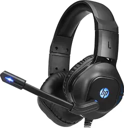 Навушники HP DHE-8002 ігрові з мікрофоном і червоним LED-підсвічуванням чорні (DHE-8002)
