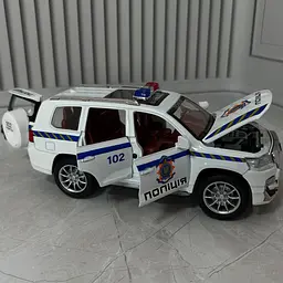 Колекційна металева модель автомобіля АвтоЕксперт Toyota Land Cruiser Prado Поліція з інерцією, світлом та звуком 1:24 - мініатюра 6