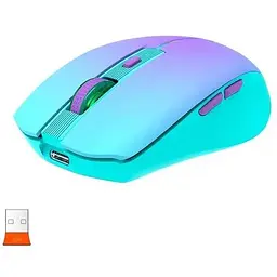 Комп'ютерна миша Mееtion BTM002 RGB 1000-1200-1600 dpi 6 кнопок USB 2.4G бездротова ігрова фіолетова - мініатюра 2