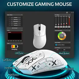 Бездротова мишка ATTACK SHARK R1 White (PAW3311, 18000 DPI, 65 годин на одному заряді) - мініатюра 4