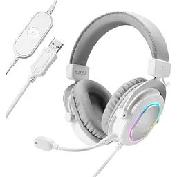 Ігрові навушники Fifine H6 RGB 7.1 White [113870]