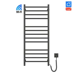 Електрична рушникосушка Navin Класик Квадро 500x1200 Sensor з Wi-Fi, права, чорний муар 12-112033-4880, Чорний матовий, Праве, Електронний - мініатюра 2