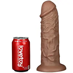 Вібратор Lovetoy Realistic Chubby Dildo 10.5'' 26.6 см коричневий - мініатюра 9