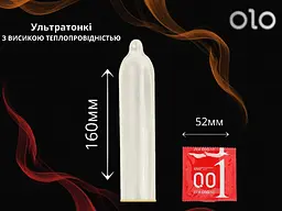 Презервативи Olo Bare Thin 001 Square з точками 10 шт. (ROZ6501053316) - мініатюра 3