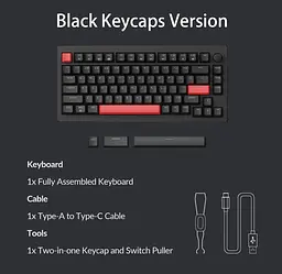 Клавіатура ігрова механічна Lemokey X4A1 Black switch Keychron Red Hot-Swap Red Led - мініатюра 10