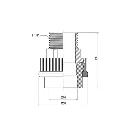 Муфта PPR Thermo Alliance 40х1" 1/4 ЗР DSB308 - мініатюра 1
