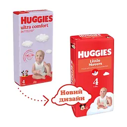Підгузки Huggies Little Movers 4 (7-18 кг) Jumbo 50 шт (5029053567587) - мініатюра 4