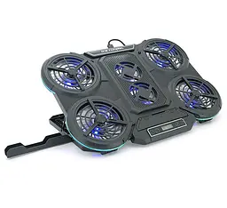 Охолоджувальна підставка для ноутбука 17 дюймів IceCoorel Q-6 6xfans RGB LCD - мініатюра 1