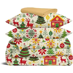 Комплект постільної білизни Cosas Christmas CS3 Сімейний червоний (Christmas_El180x30-11Honey_160x2)