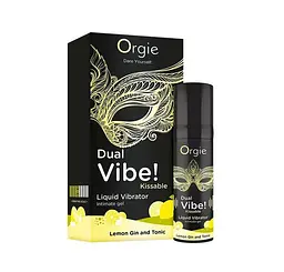 Збуджуючий гель вібратор ORGIE Dual Vibe! Kissable Liquid Vibrating Lemon Gin And Tonic Orgie 17557; 69-17557 100606
