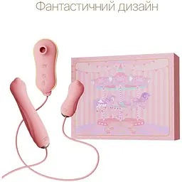 Набір 3в1 Zalo - Unicorn Set Pink: віброяйце, пульсатор, вакуумний стимулятор - мініатюра 5