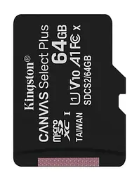 Карта пам'яті Kingston microSDXC 64GB Canvas Select Plus 100R A1 C10 + SD адаптер [SDCS2/64GB] [44878] - мініатюра 2